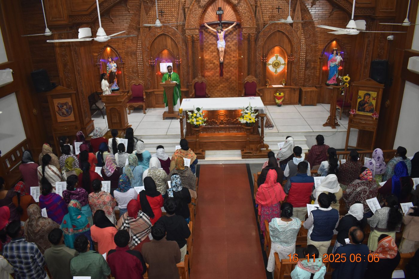 Faithful gathered in prayer