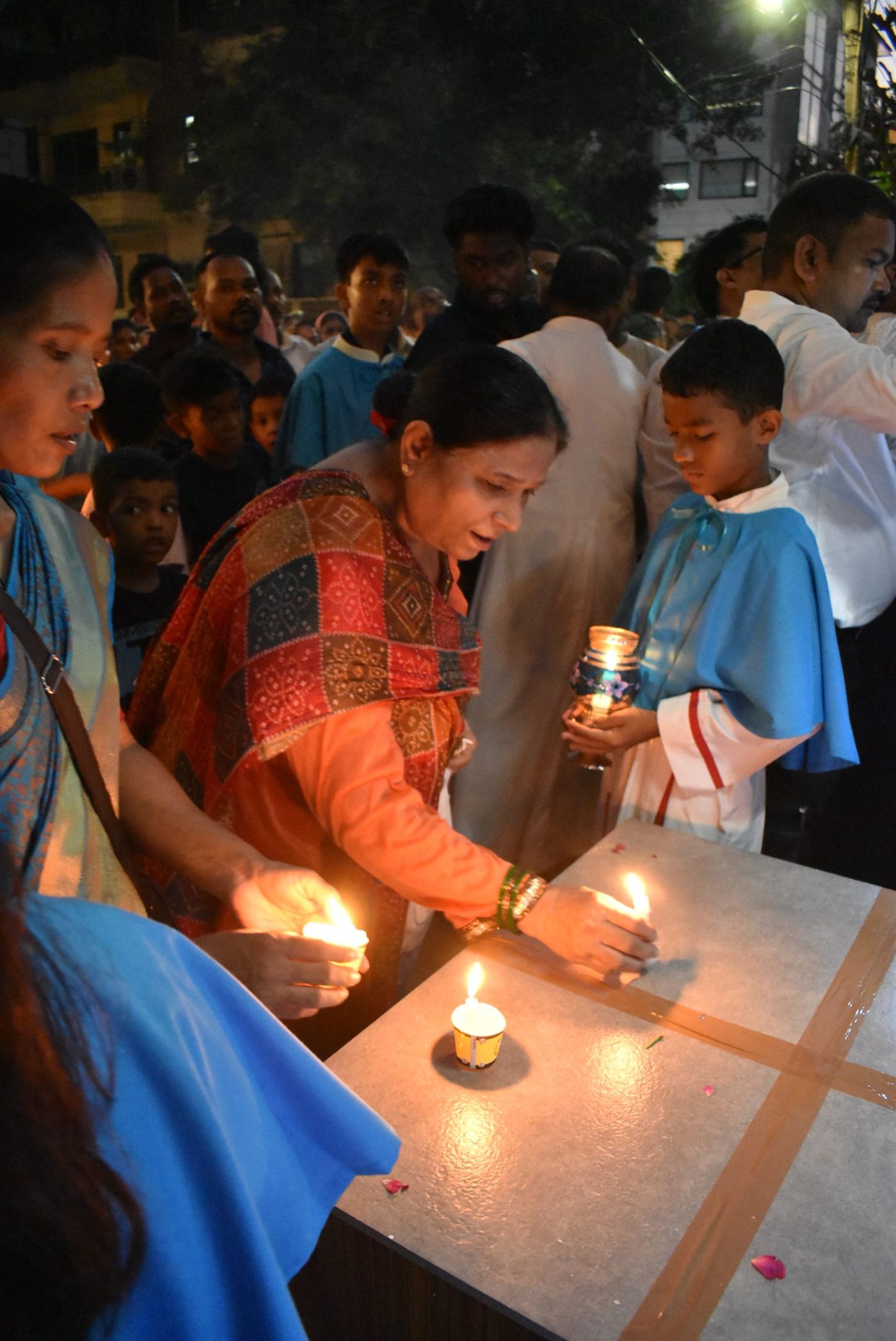 Parishioners at the feast